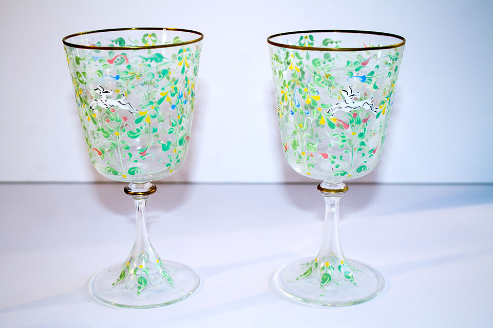 Item #11 - Hand-painted Italian Glasses